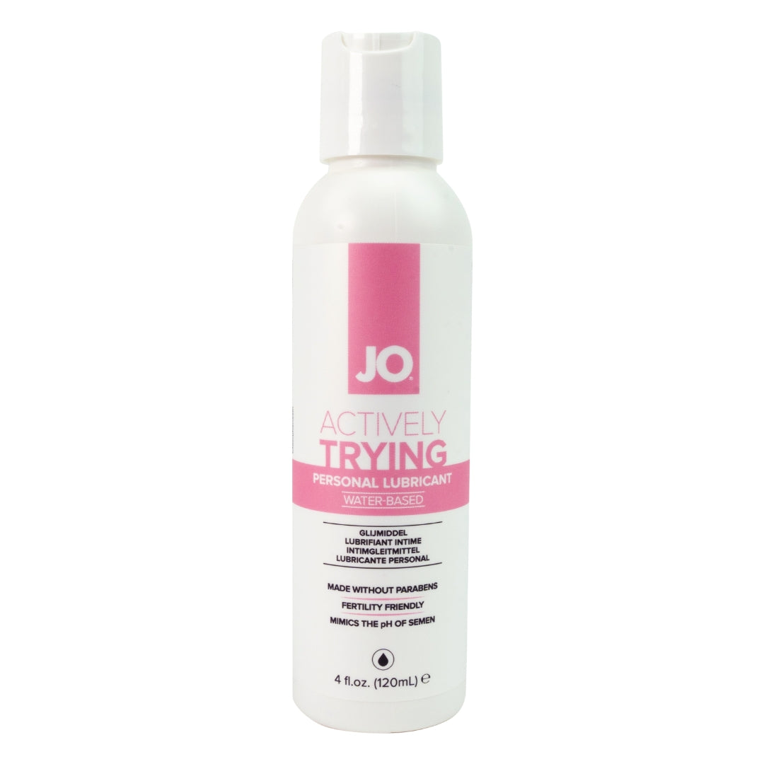JO Actively Trying fertility-friendly water-based lubricant, 120ml bottle