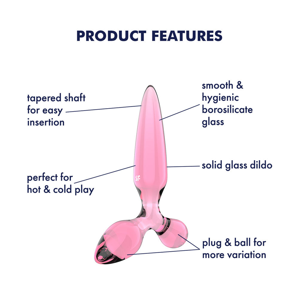 Satisfyer Triple Crystal 2 Pink glass design and temperature features