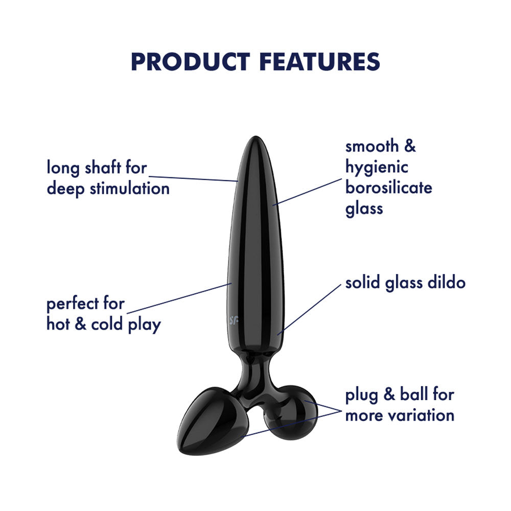 Satisfyer Triple Crystal 1 Black glass design and temperature features