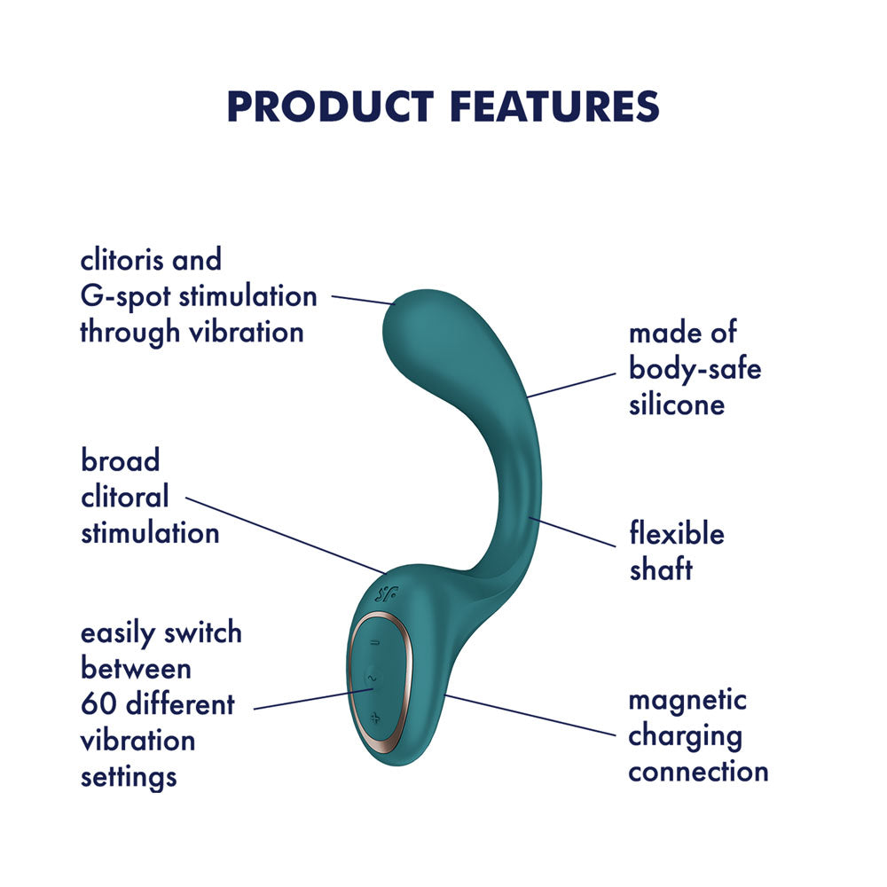 Satisfyer G for Goddess 2 rechargeable rabbit vibrator with flexible shaft and broad outer arm