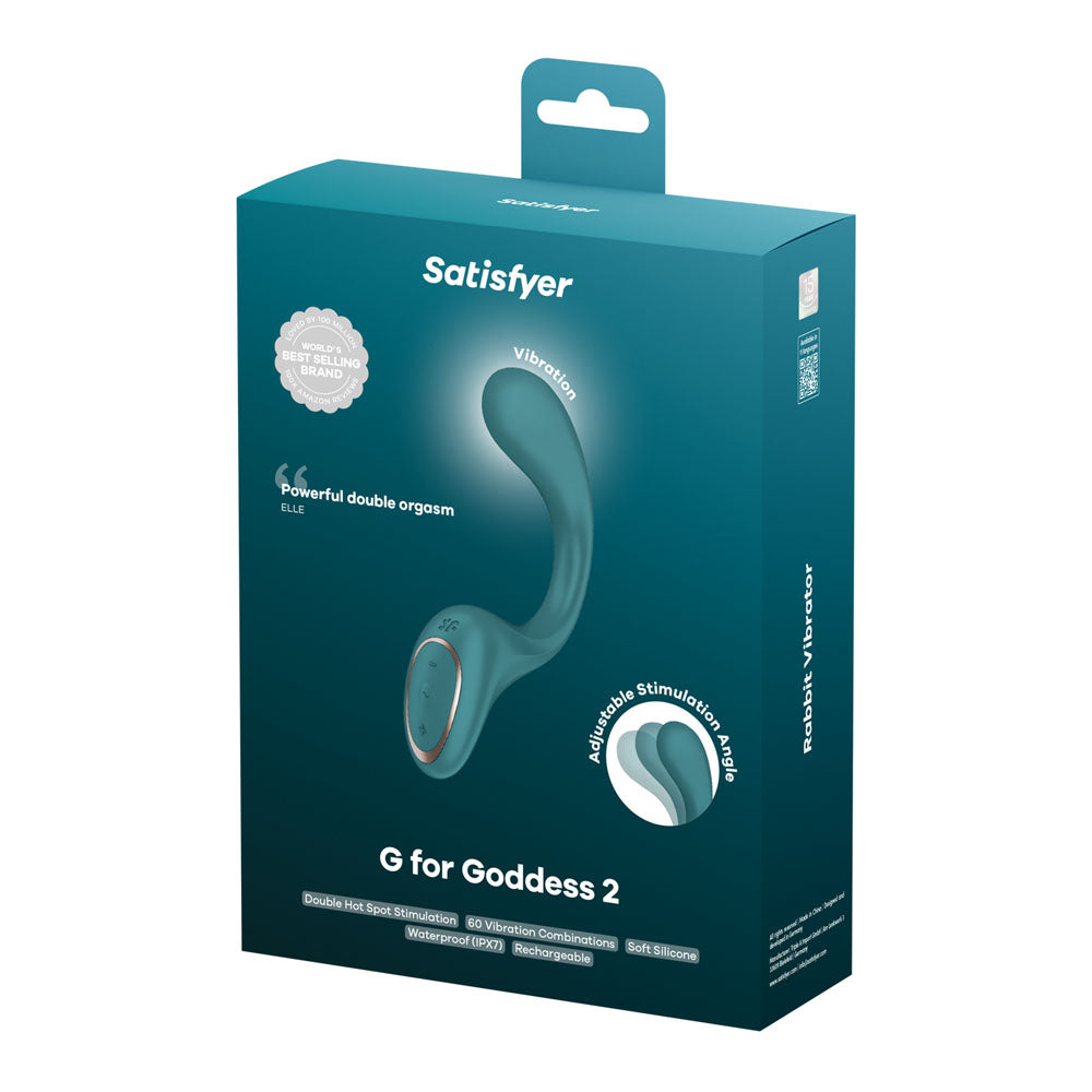 Satisfyer G for Goddess 2 rechargeable rabbit vibrator with flexible shaft and broad outer arm