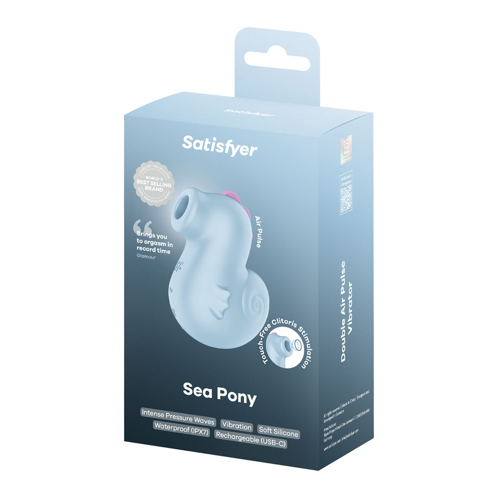 Satisfyer Sea Pony air pulse stimulator in baby blue