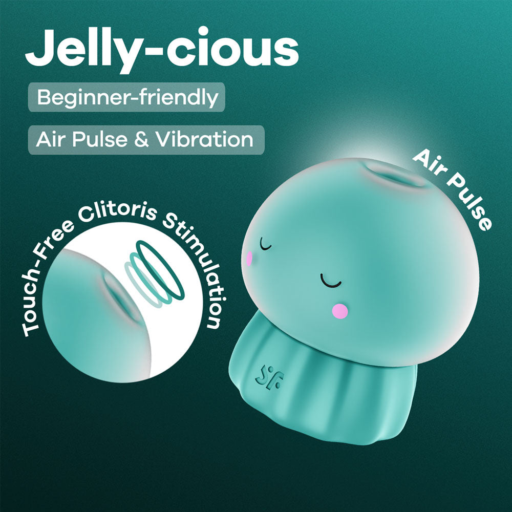 Satisfyer Jelly-cious air pulse vibrator in green — air pulse and vibration design