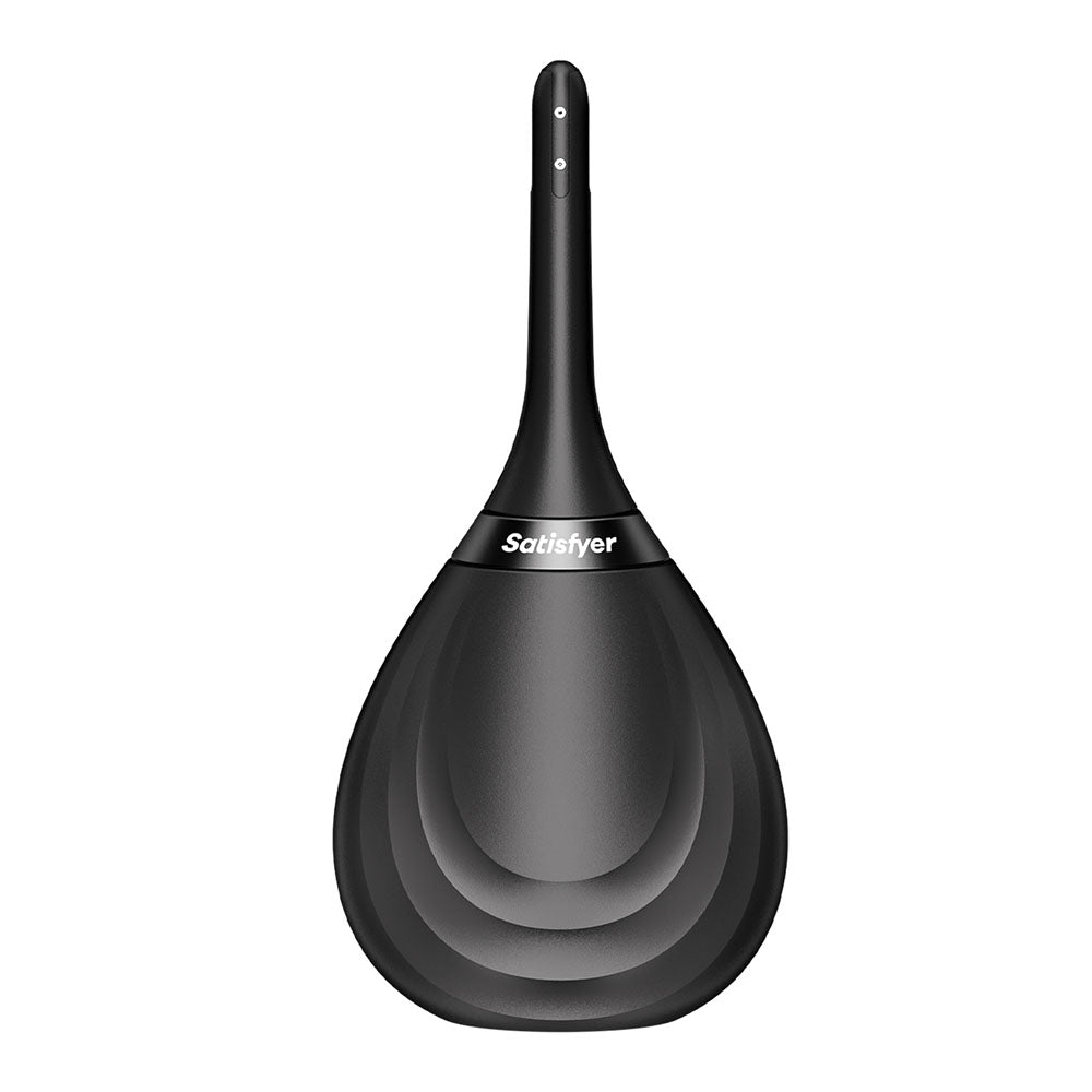 Satisfyer Clean and Play manual anal douche in black