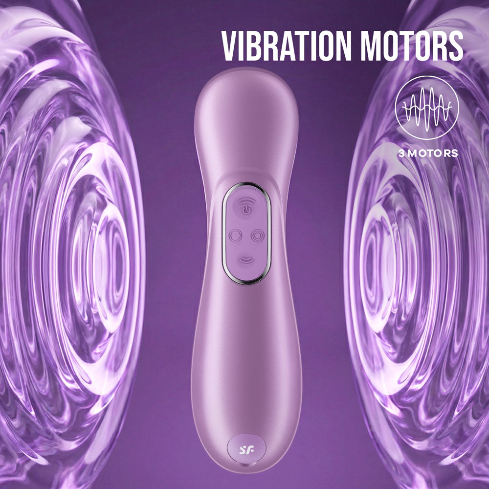 Satisfyer Pro 2 Gen 4 in Amethyst showing the two vibration motors
