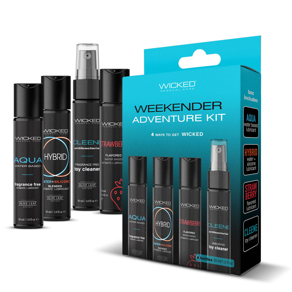 Wicked Weekender Adventure Kit with Aqua, Hybrid, Aqua Strawberry and Cleene, four 30ml sizes