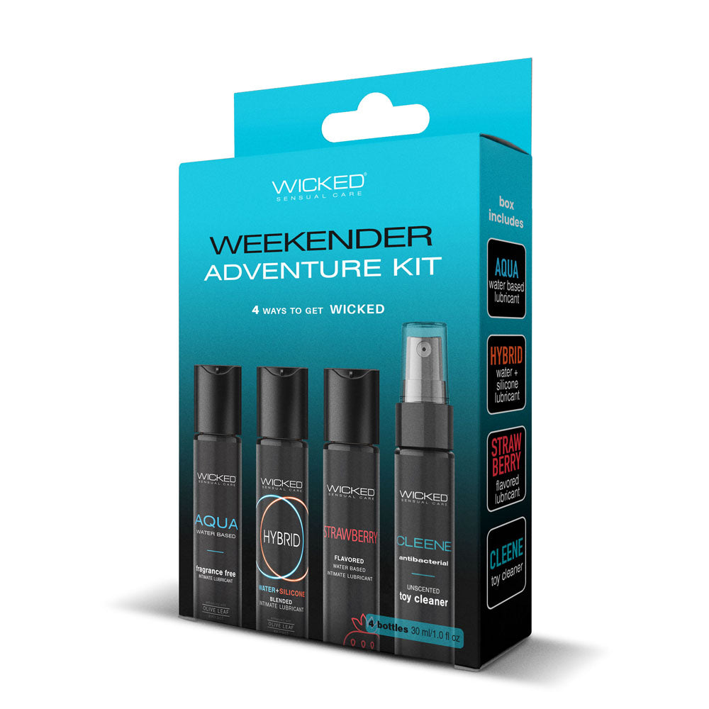 Wicked Weekender Adventure Kit with Aqua, Hybrid, Aqua Strawberry and Cleene, four 30ml sizes