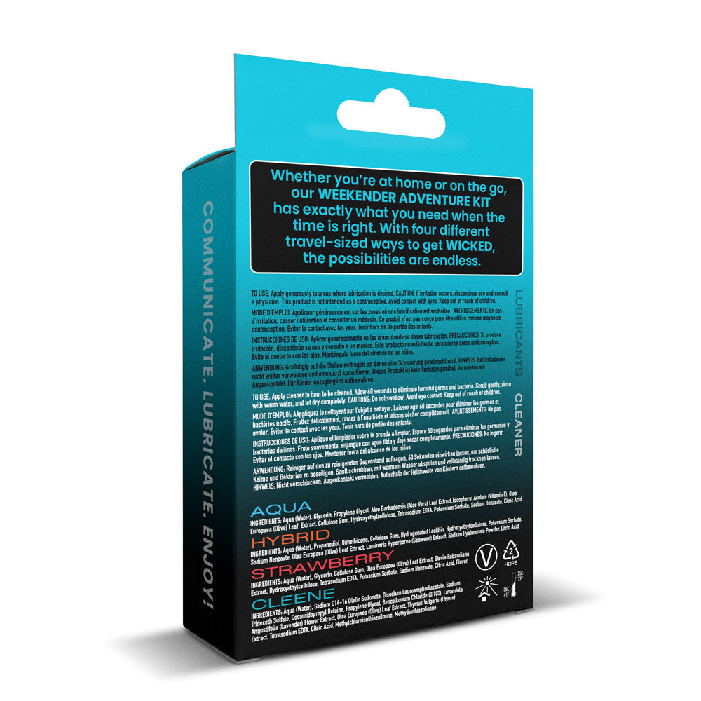 Wicked Weekender Adventure Kit with Aqua, Hybrid, Aqua Strawberry and Cleene, four 30ml sizes