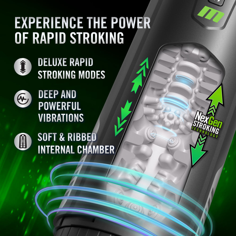 M For Men Master Blaster Vibrating & Sucking Auto Stroker With Warming | The Love Boulevard