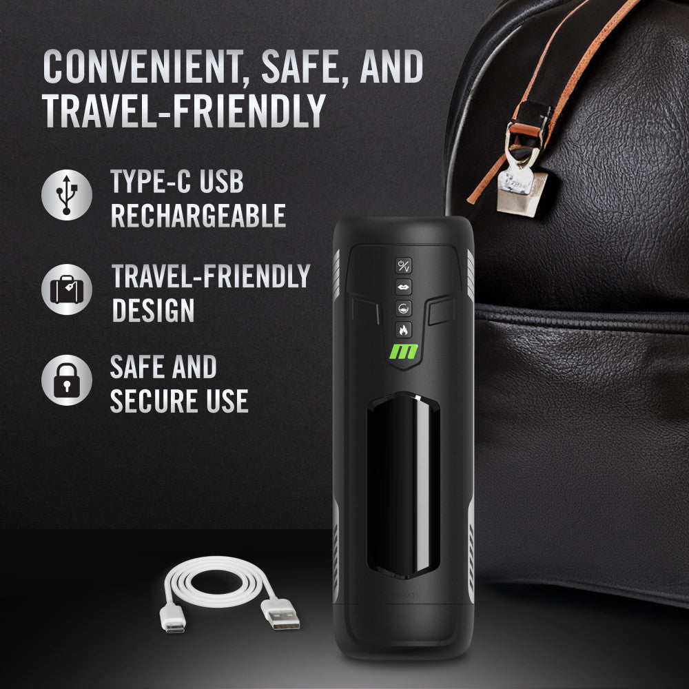 M For Men Master Blaster Vibrating & Sucking Auto Stroker With Warming | The Love Boulevard