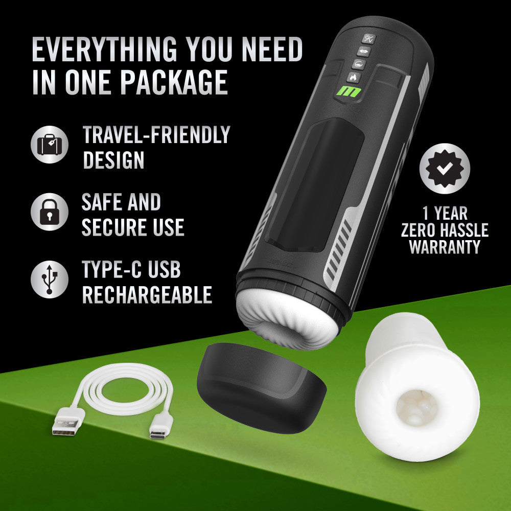 M For Men Master Blaster Vibrating & Sucking Auto Stroker With Warming | The Love Boulevard