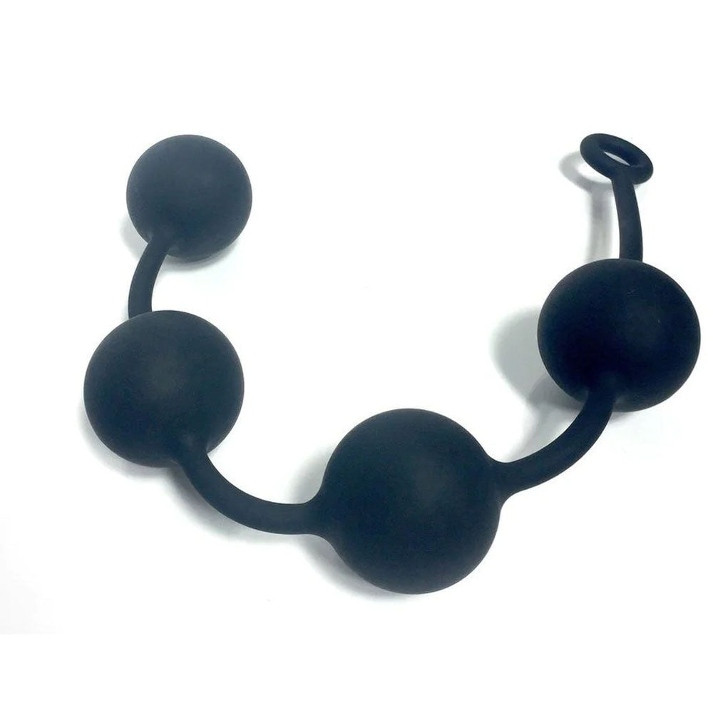Boneyard Ass Ballz XL black silicone anal beads — product view 3