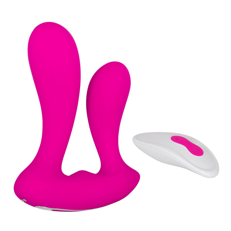 Adam and Eve Dual Entry Vibrator with rechargeable wireless remote in pink