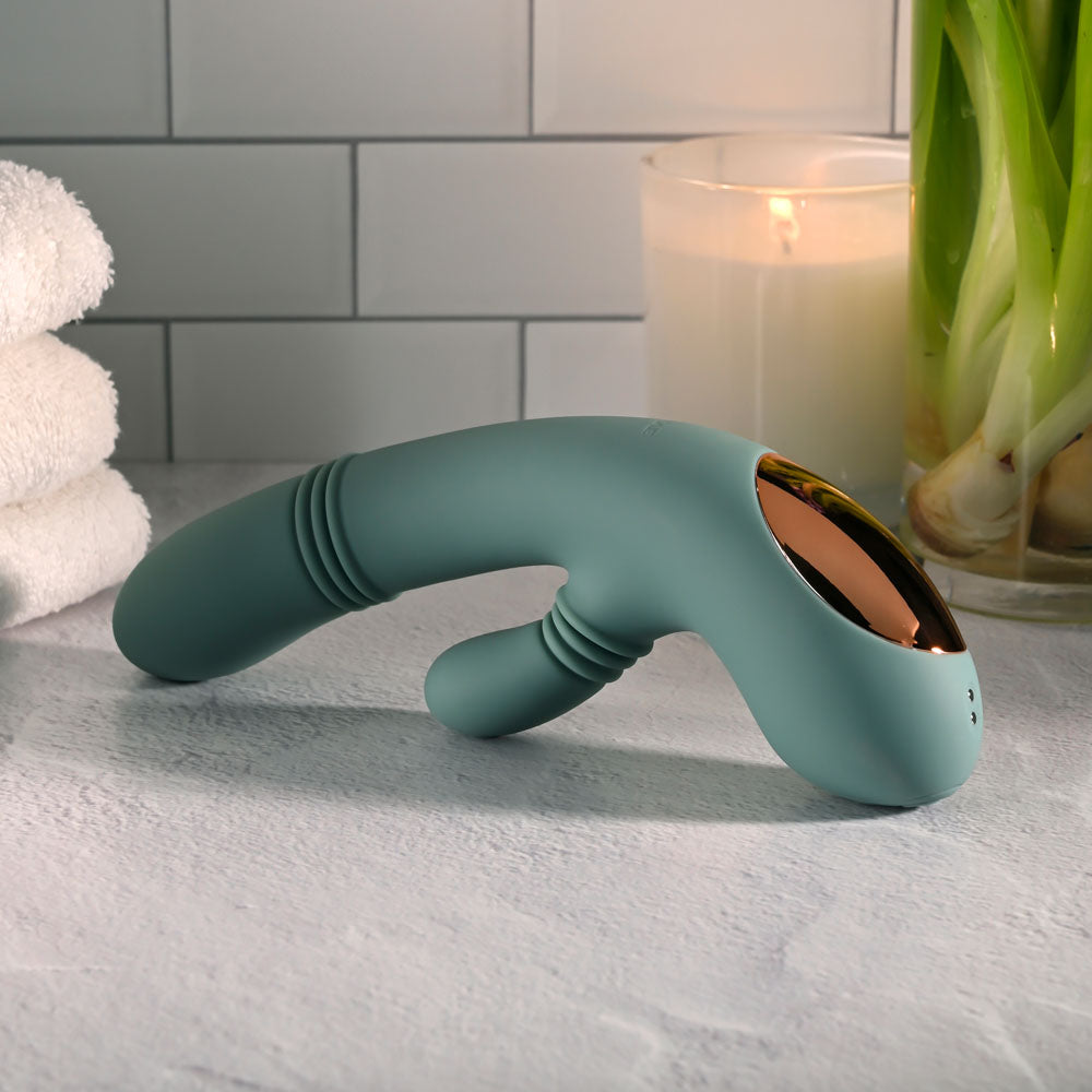 Evolved Rub Me Tender green rechargeable rabbit vibrator — product image 3