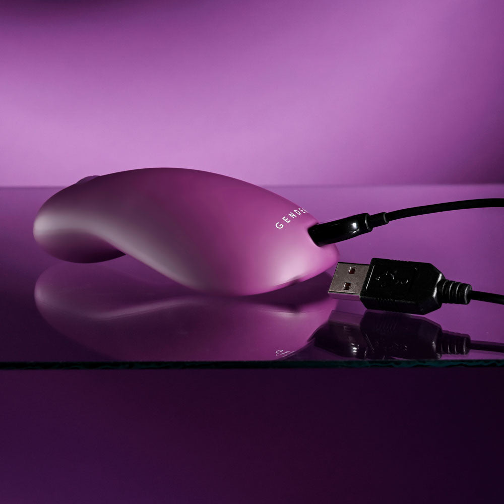 BJ Buddy rechargeable cupped vibrator in purple