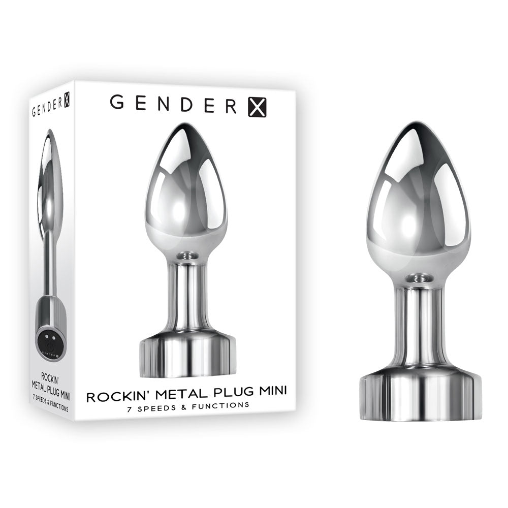 Gender X Rockin Metal Plug Mini 7.8cm Vibrating Butt Plug | The Love Boulevard