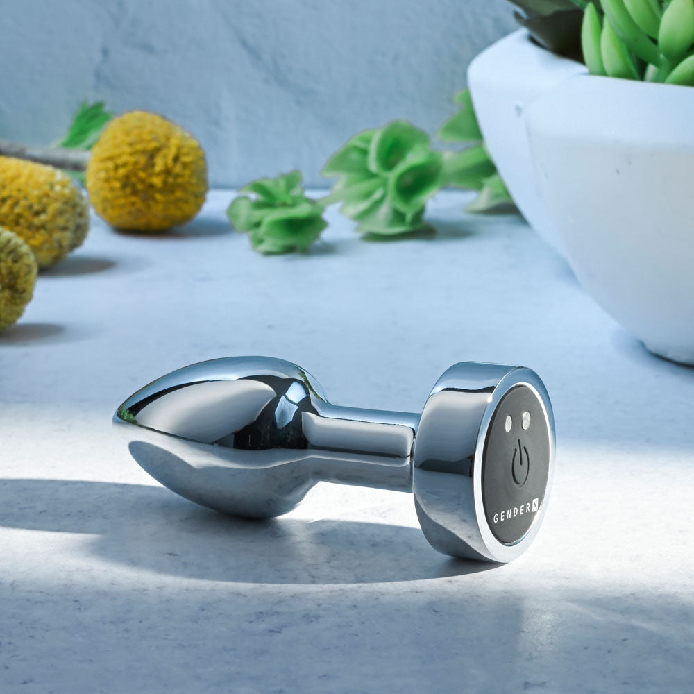 Gender X Rockin Metal Plug Mini 7.8cm Vibrating Butt Plug | The Love Boulevard