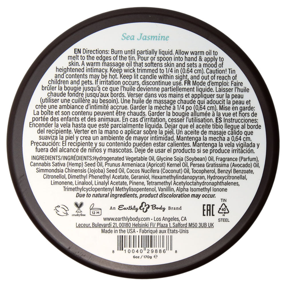 Earthly Body Sea Jasmine scented massage candle 170g