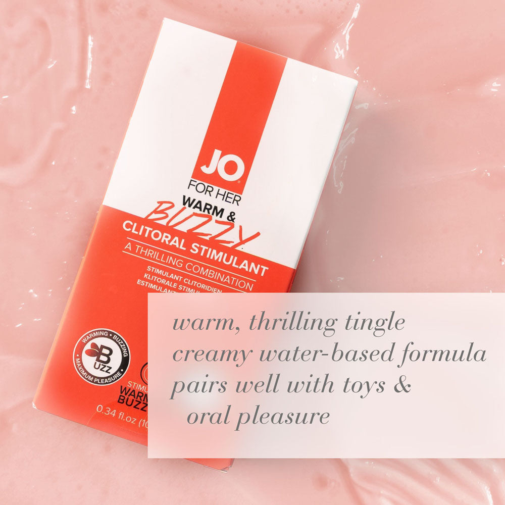 JO Warm & Buzzy Warming Clitoral Gel 10ml | The Love Boulevard