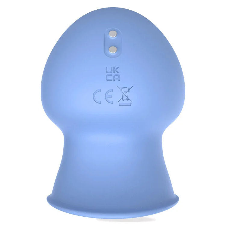 Adam & Eve Eve’s Pleasure Dome spinning and vibrating silicone massager in blue — product detail