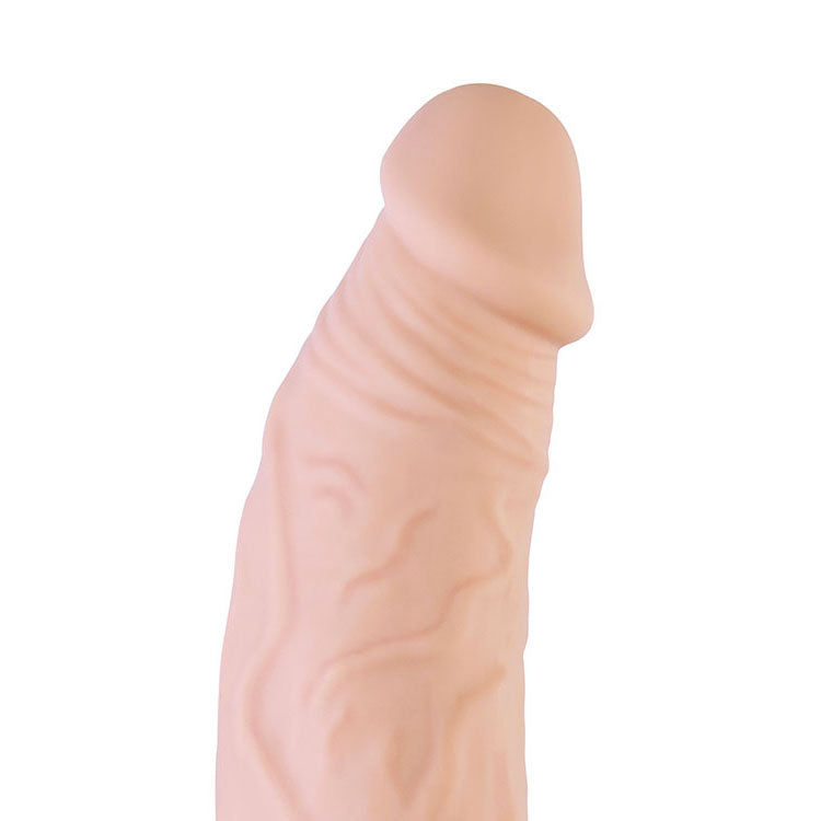 Adam & Eve Adam’s XL 21.6cm (8.5 inches) vibrating penis sleeve in light tone — product view 3