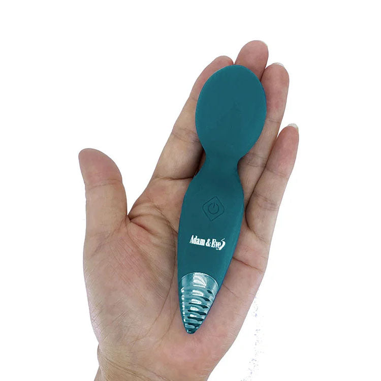Adam & Eve Dew Drop green rechargeable mini wand massager
