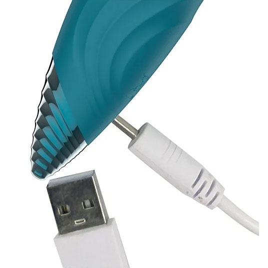 Adam & Eve Dew Drop green rechargeable mini wand massager
