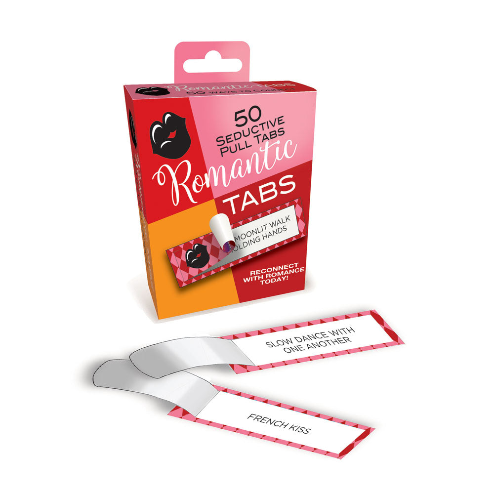 Little Genie Romantic Tabs box with peeled tabs revealing romantic activity suggestions