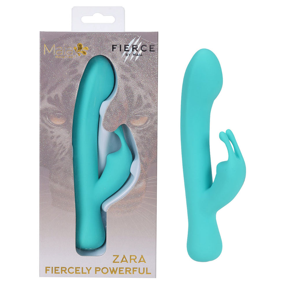 Maia Zara teal silicone dual-motor rechargeable rabbit vibrator