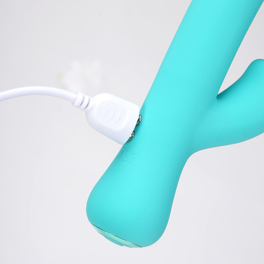 Maia Zara teal silicone dual-motor rechargeable rabbit vibrator