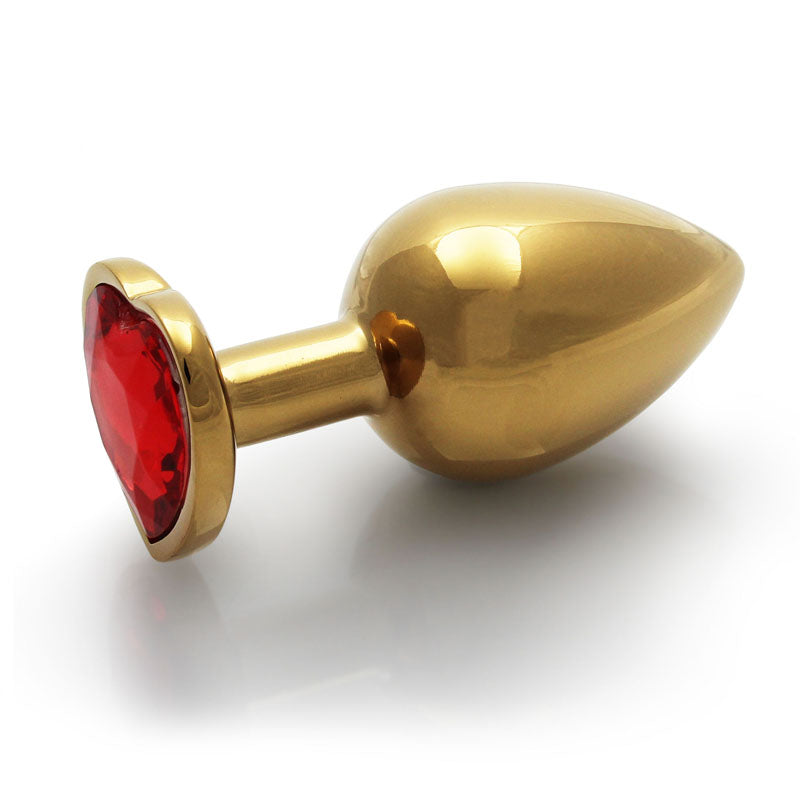 Ouch! Heart Gem Large Gold Metal Butt Plug | The Love Boulevard