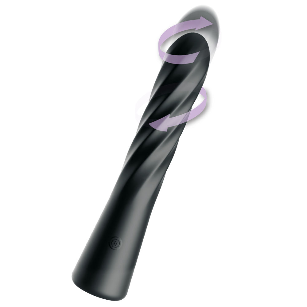 Twist Ecstasy spiral anal vibrator with twisting-motion arrows