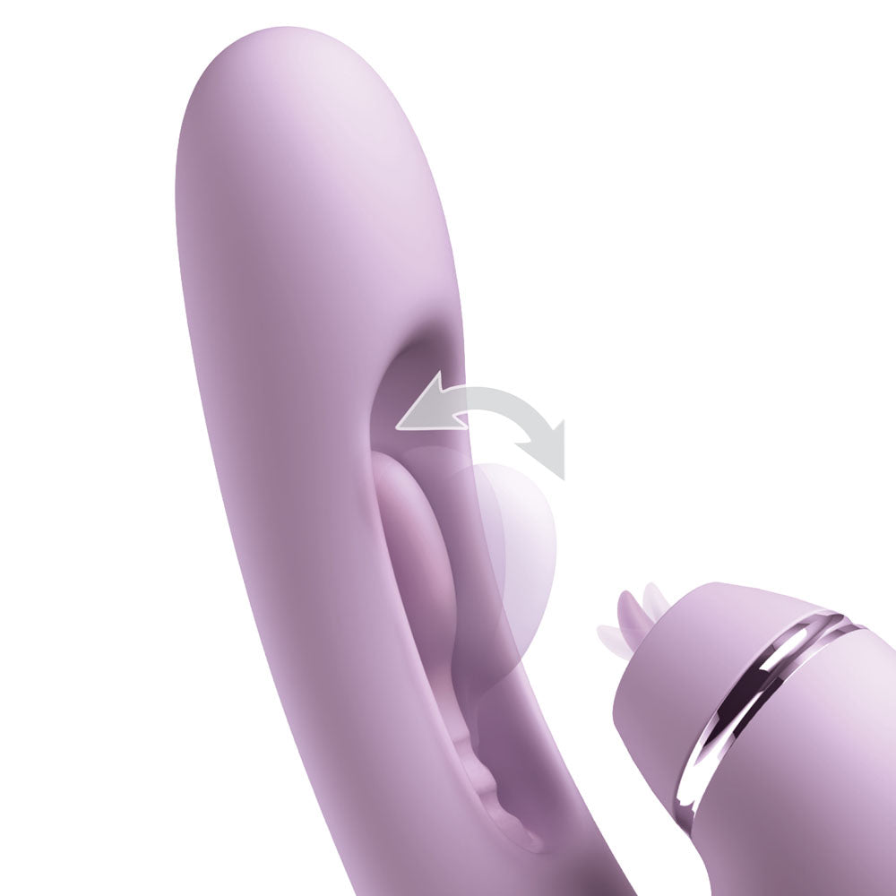 Fantasy For Her G-Touch Pulse Pro 23.4cm (9.2 inches) purple rabbit vibrator — product view 3