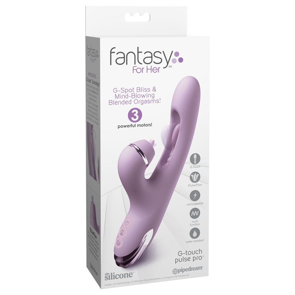 Fantasy For Her G-Touch Pulse Pro 23.4cm (9.2 inches) purple rabbit vibrator — product view 8