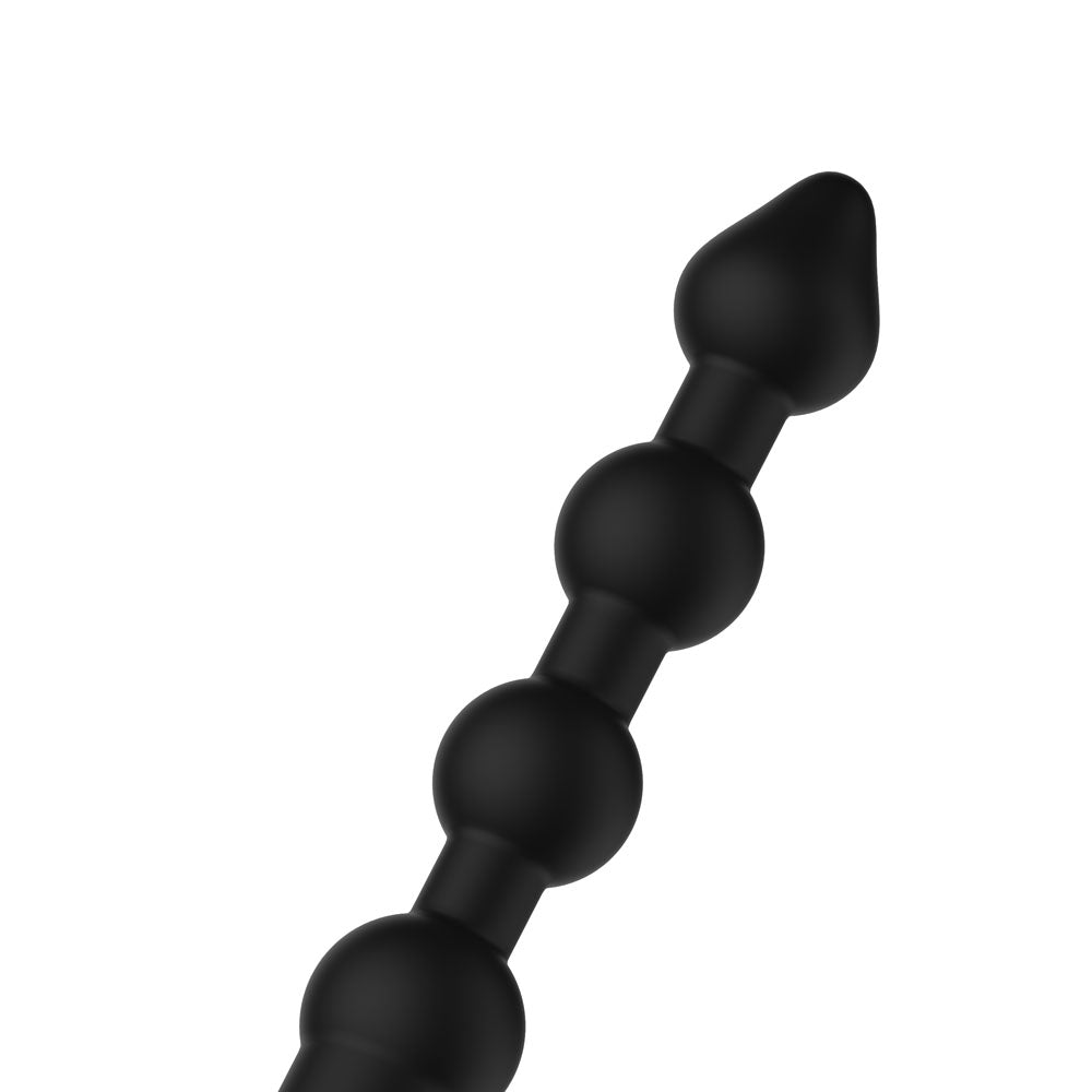 Passion Play black graduated vibrating anal beads with wireless remote
