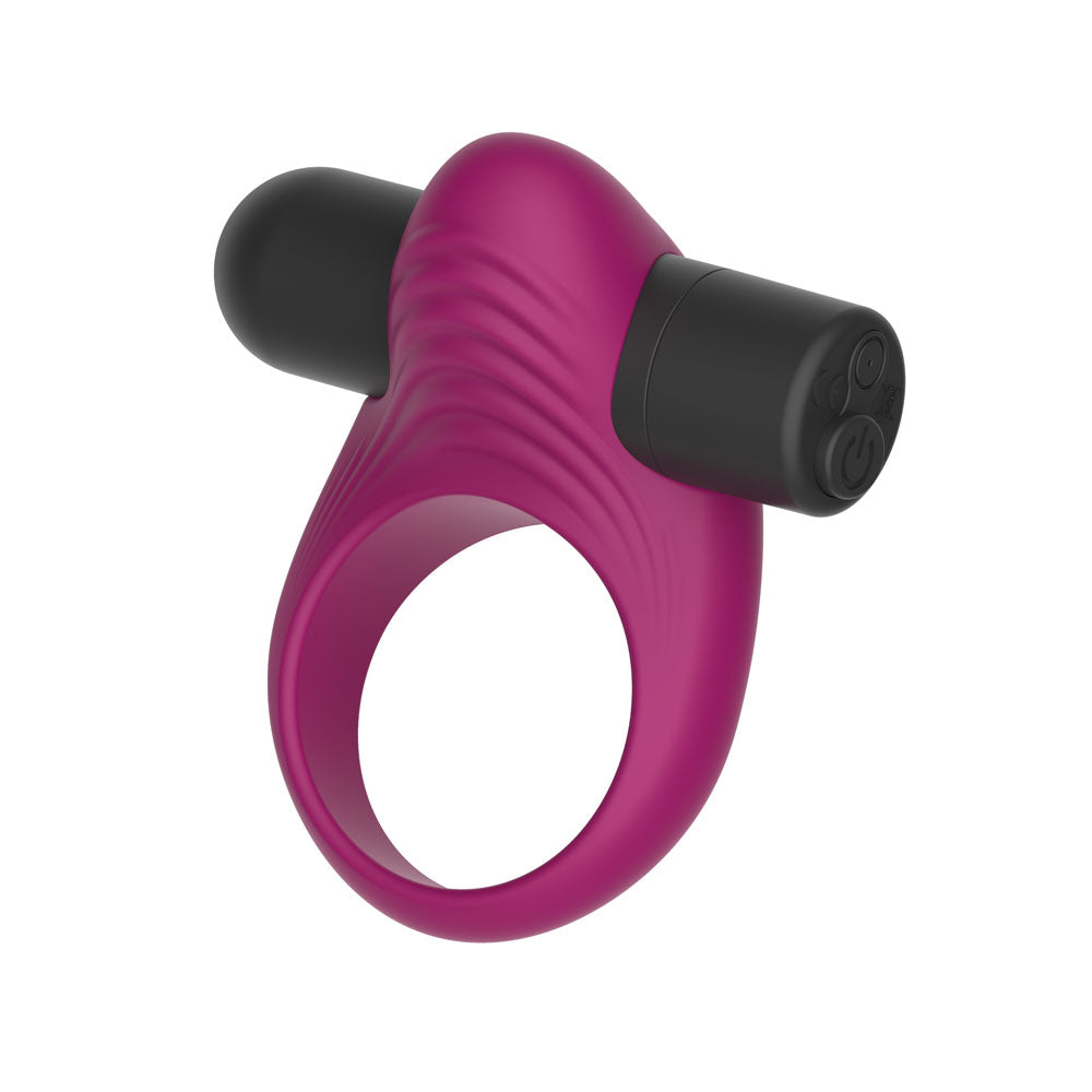 Passion Play purple rechargeable vibrating cock ring