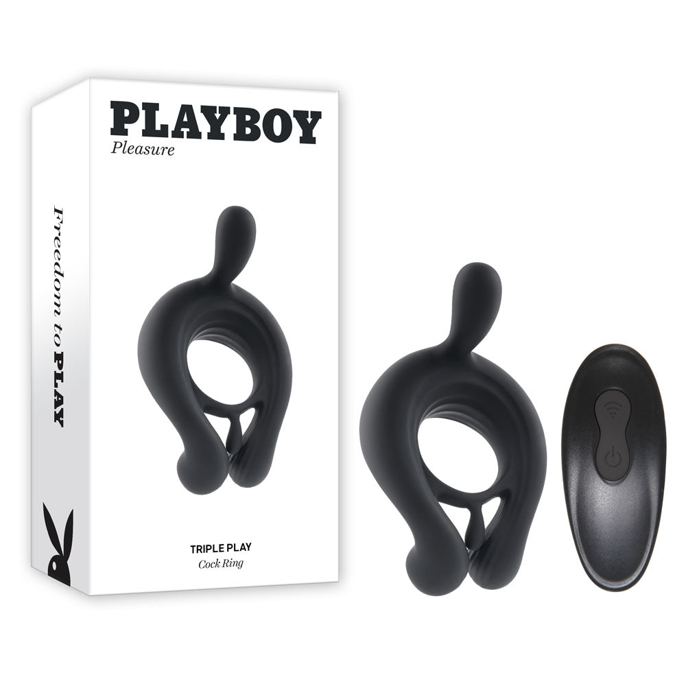Playboy Pleasure Triple Play Vibrating Cock Ring | The Love Boulevard