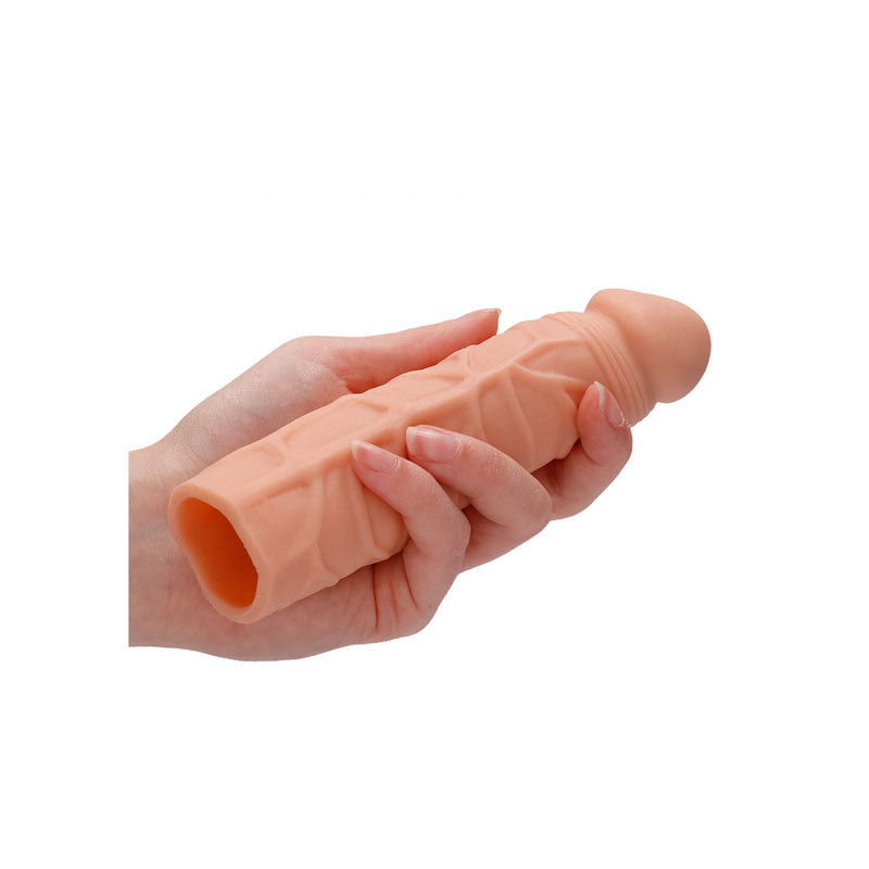 RealRock 16.8cm realistic penis extension sleeve in light tone — product detail