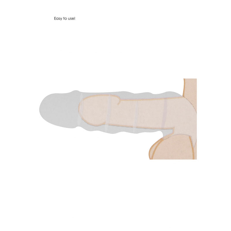 RealRock realistic penis extension sleeve with rings in light tone — product detail