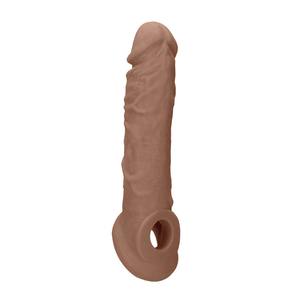 RealRock realistic penis extension sleeve with rings in medium tone — product detail