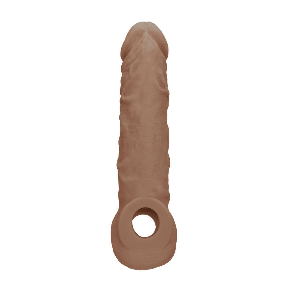 RealRock realistic penis extension sleeve with rings in medium tone — product detail