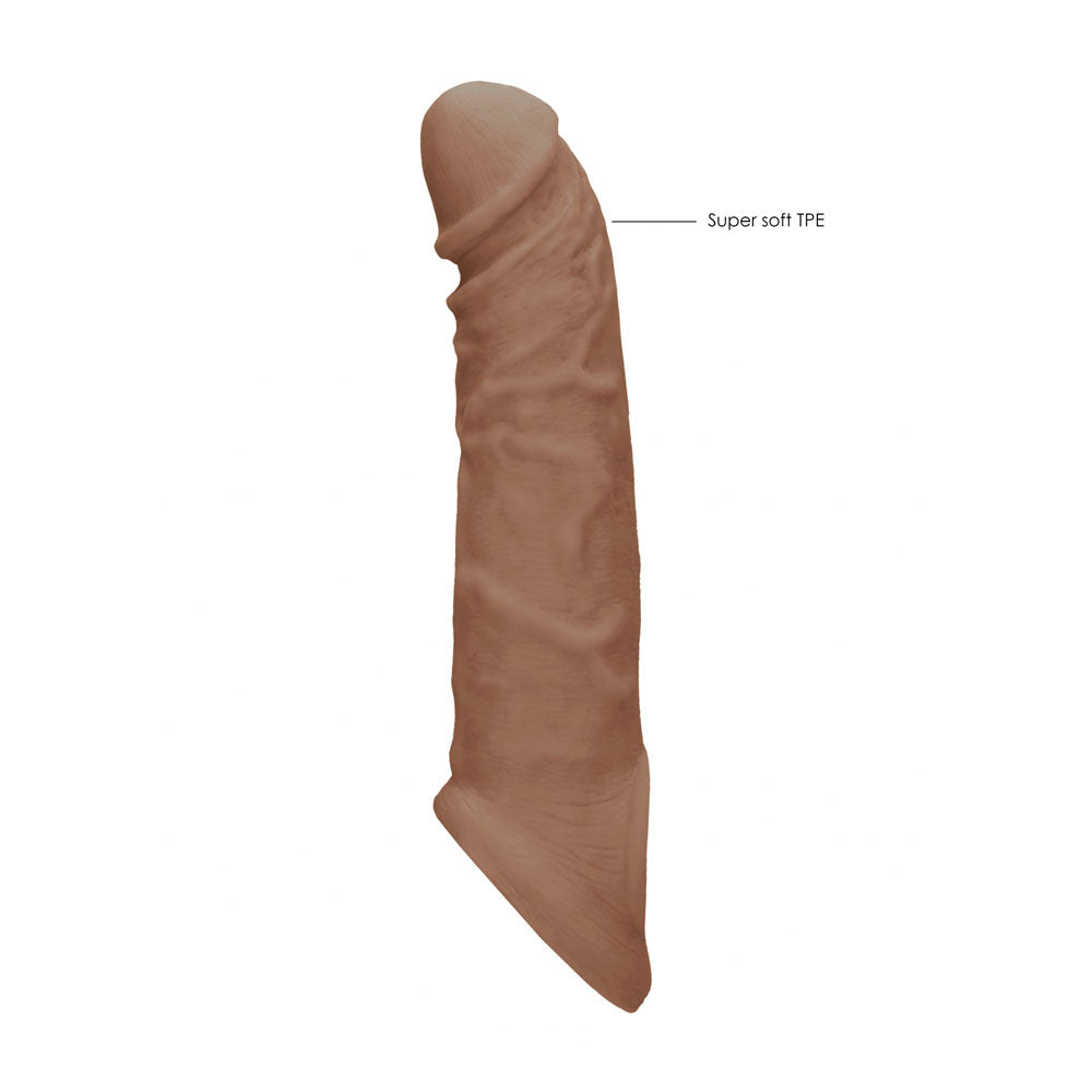 RealRock realistic penis extension sleeve with rings in medium tone — product detail
