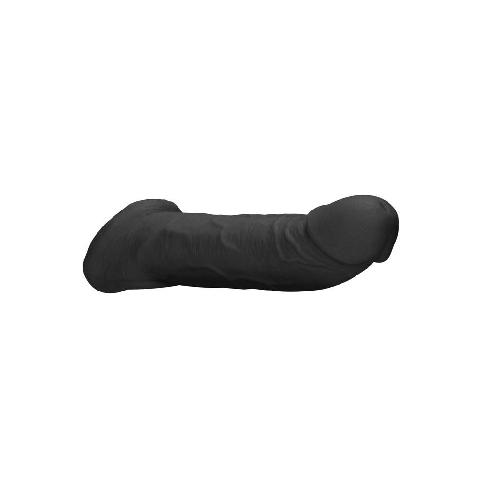 RealRock realistic penis extension sleeve with ringed opening in dark tone — product detail