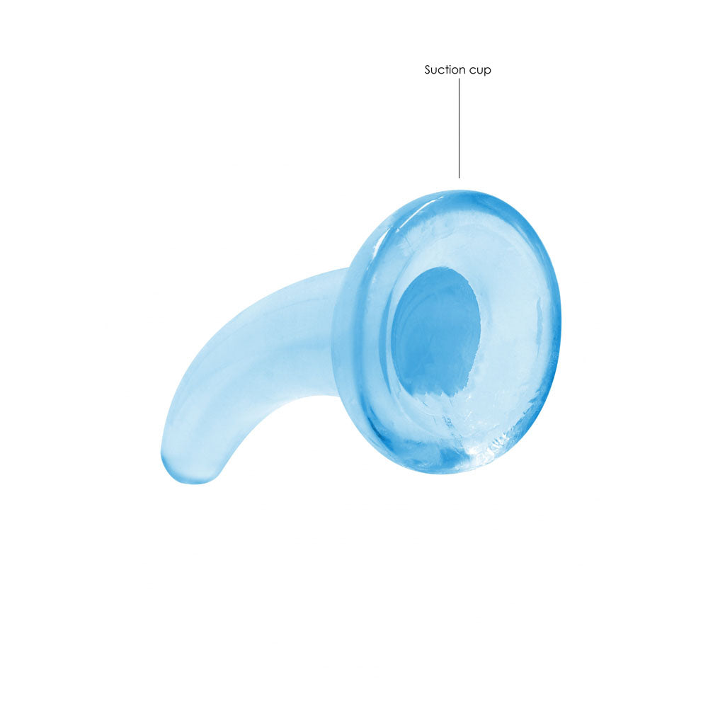 RealRock Crystal Clear 12cm curved pegging dildo in blue — product detail