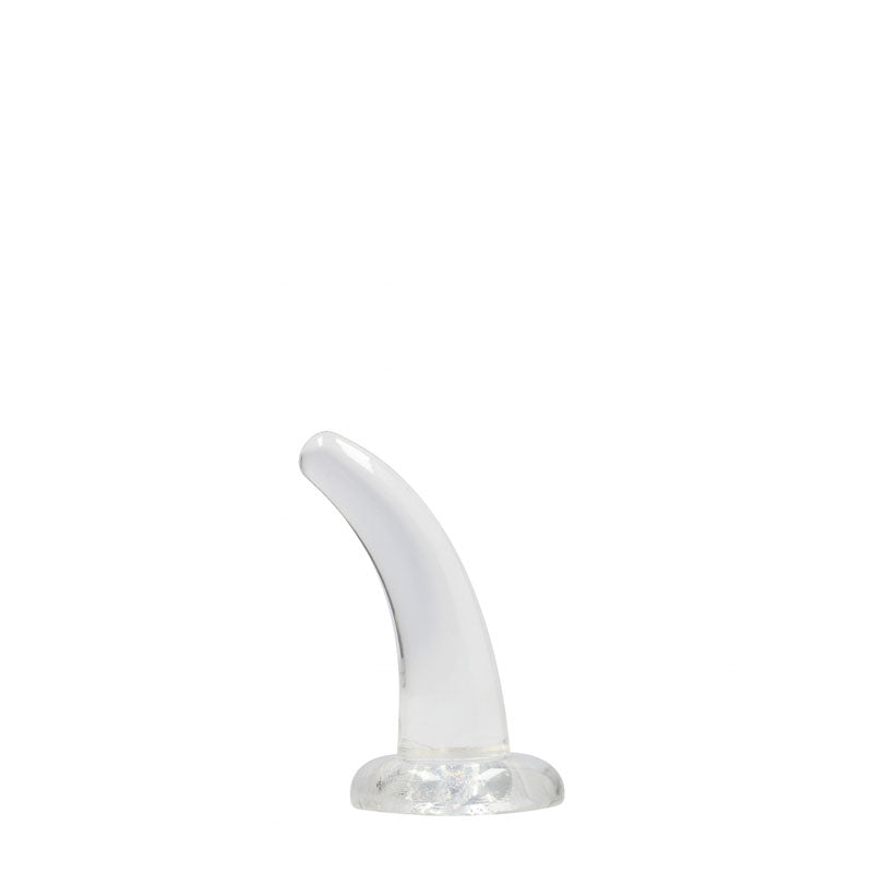 RealRock Crystal Clear 12cm curved pegging dildo in clear — product detail