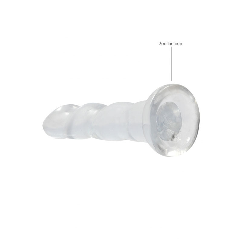 RealRock Crystal Clear 18cm contoured suction cup dildo in clear — product view 4