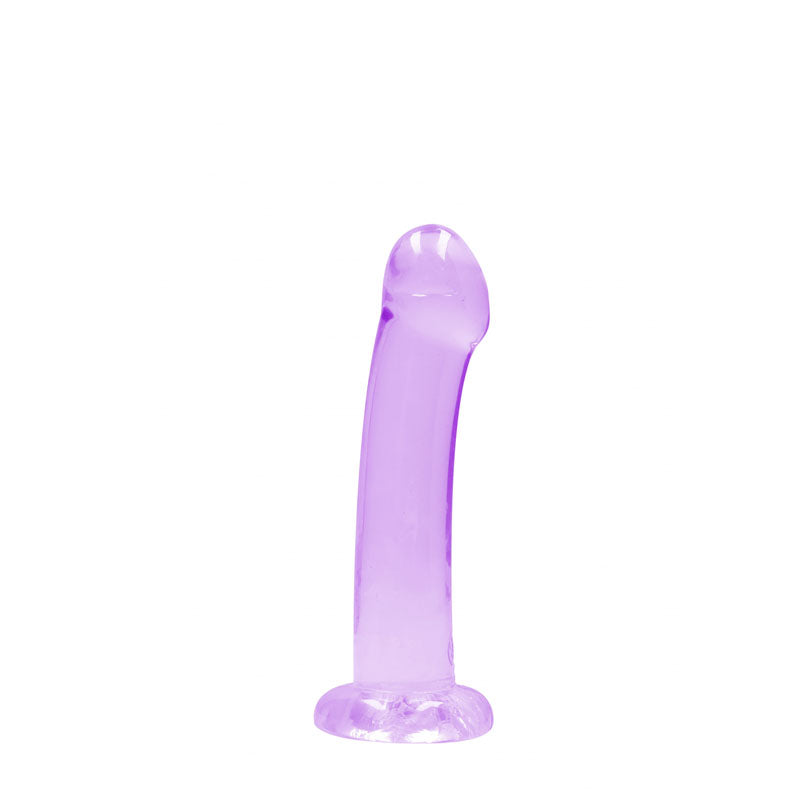 RealRock Crystal Clear 17cm (6.69 inches) smooth suction cup dildo – Purple, product detail