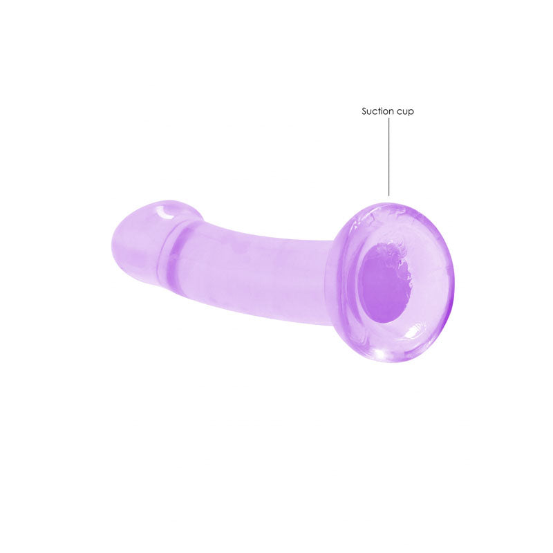 RealRock Crystal Clear 17cm (6.69 inches) smooth suction cup dildo – Purple, product detail
