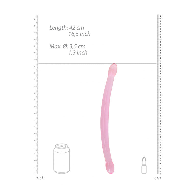RealRock Crystal Clear 42cm double-ended dildo – Pink, product detail