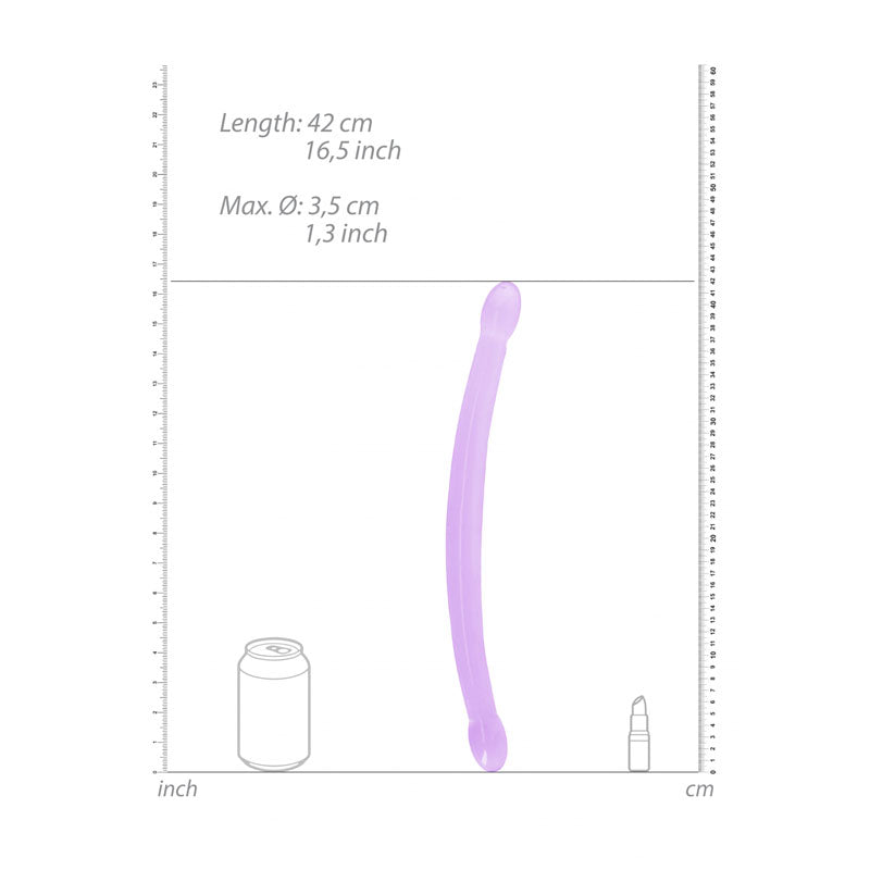 RealRock Crystal Clear 42cm double-ended dildo – Purple, product detail